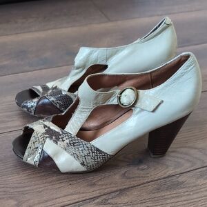 Elegant Cream and Brown Women's Shoes